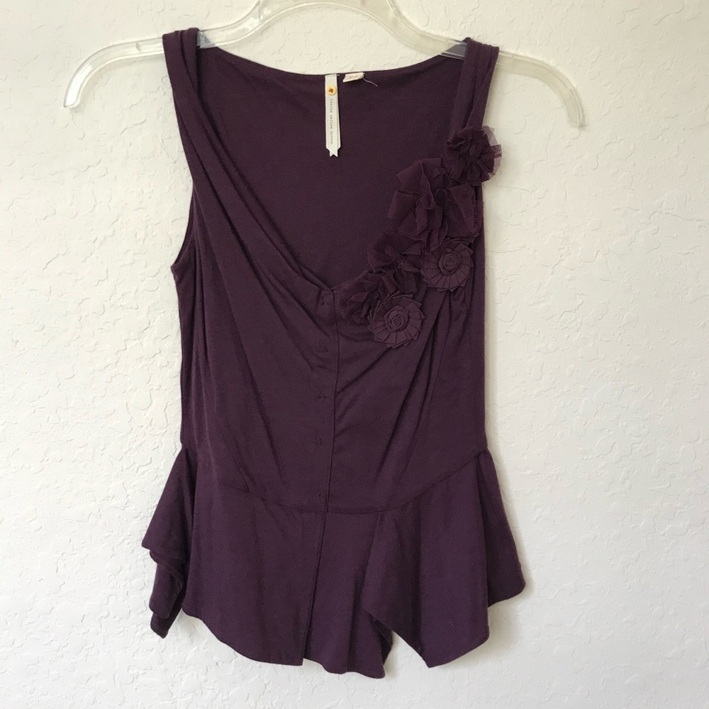 Anthropologie - Little Yellow Button Tank Top